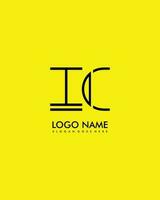 IC Initial minimalist modern abstract logo vector