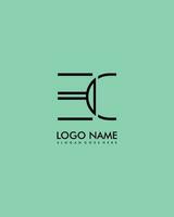 EC Initial minimalist modern abstract logo vector