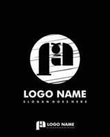 Initial FA negative space logo with circle template vector