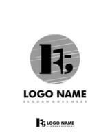 Initial KT negative space logo with circle template vector