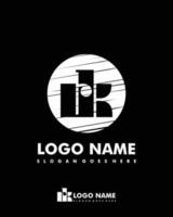 Initial RK negative space logo with circle template vector
