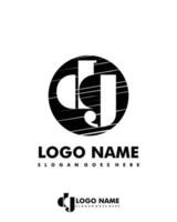 Initial DG negative space logo with circle template vector