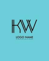 kw inicial minimalista moderno resumen logo vector