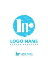Initial HR negative space logo with circle template vector