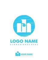 Initial RH negative space logo with circle template vector