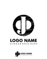 Initial GB negative space logo with circle template vector