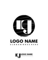 Initial NG negative space logo with circle template vector