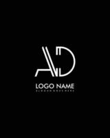 AD Initial minimalist modern abstract logo vector