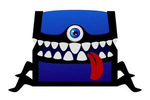 Monster Treasure Chest for Halloween. Chest with monstrous teeth, a tongue and a eye. vector