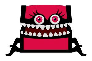Monster Treasure Chest for Halloween. Chest with monstrous teeth and a eyes. vector