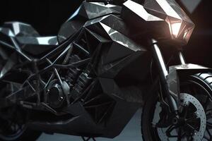 negro Deportes bicicleta, moderno moto prototipo generativo ai foto