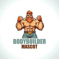 Body Builder Mascot Logo Design vector