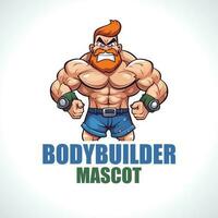 Body Builder Mascot Logo Design vector