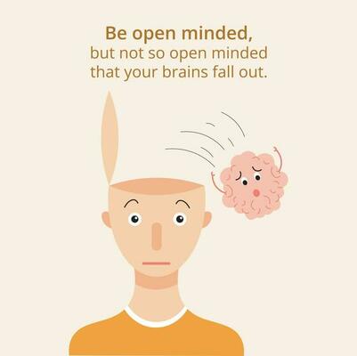BE OPEN MINDED vector illustration graphic
