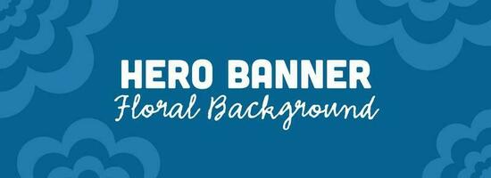 Blue Floral Background, Hero Image Template, Wide Flower Banner for Websites And Print Design With Copy Space vector