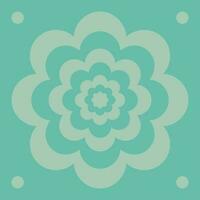 Modern Floral Background of Green Color for Ads and Social Media Post, Square Composition. Design Template With Flower Shape Placed in Center vector