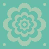 Modern Floral Background of Green Color for Ads and Social Media Post, Square Composition. Design Template With Flower Shape Placed in Center vector