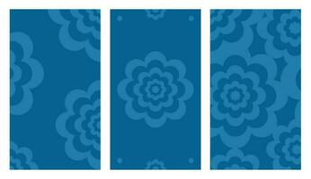 Soft Blue Color Flower Texture Set in Simple Modern Style, Background for Banner, Greeting Card, Poster or Advertising vector