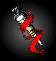 spark plugs and red tape vector