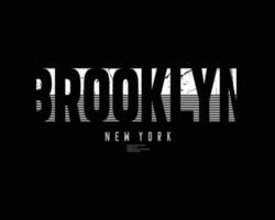 Vector illustration on the theme in New York City, Brooklyn. Vintage design. Grunge background. Typography, t-shirt graphics, poster, print, banner, flyer, postcard