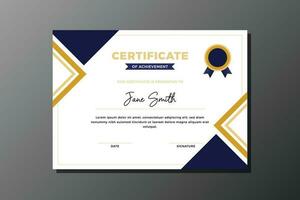 elegant blue and brown certificate of achievement vector template