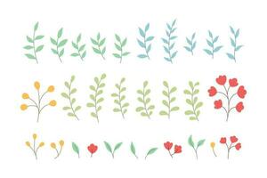 set of colorful pastel leaves vector illustration