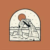 Arches National Park Vintage graphic illustration vector for t-shirt, badge, patch design