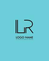 lr inicial minimalista moderno resumen logo vector