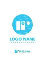 Initial RR negative space logo with circle template vector