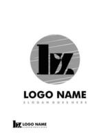 Initial BZ negative space logo with circle template vector