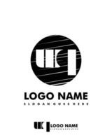 Initial WQ negative space logo with circle template vector