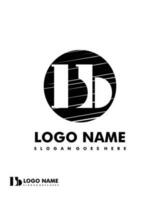 Initial BB negative space logo with circle template vector