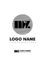 Initial MZ negative space logo with circle template vector