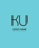 KU Initial minimalist modern abstract logo vector