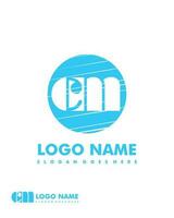 Initial CM negative space logo with circle template vector