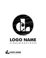 Initial CL negative space logo with circle template vector