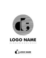 Initial DT negative space logo with circle template vector