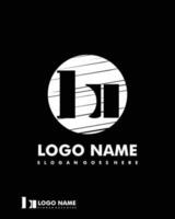 Initial BU negative space logo with circle template vector