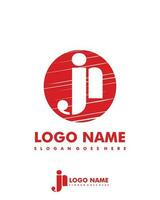 Initial JN negative space logo with circle template vector