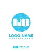 Initial RM negative space logo with circle template vector