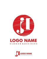 Initial JD negative space logo with circle template vector