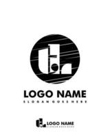 Initial TL negative space logo with circle template vector