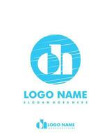 Initial OH negative space logo with circle template vector