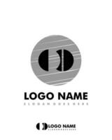 Initial OO negative space logo with circle template vector