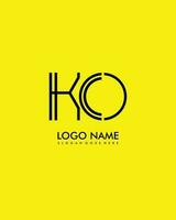 KO Initial minimalist modern abstract logo vector