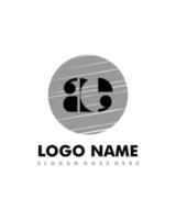 Initial AE negative space logo with circle template vector