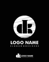 Initial DK negative space logo with circle template vector