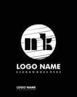 Initial MK negative space logo with circle template vector