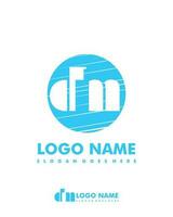 Initial DM negative space logo with circle template vector