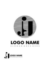 Initial JY negative space logo with circle template vector